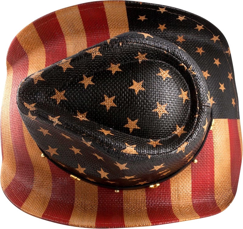 grinderPUNCH Western Outback Cowboy Hat Men's Women's Style Classic Straw Western Cowgirl Hat - Image 5